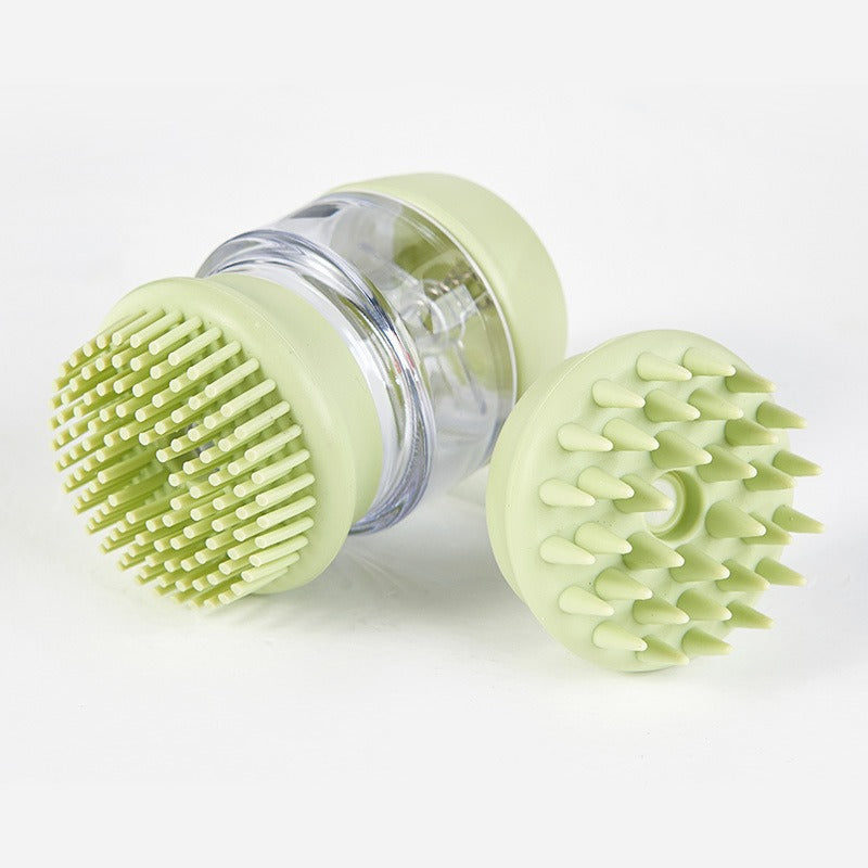 Silicone Pet Bath Brush & Comb – Double-Sided Massage Grooming Tool