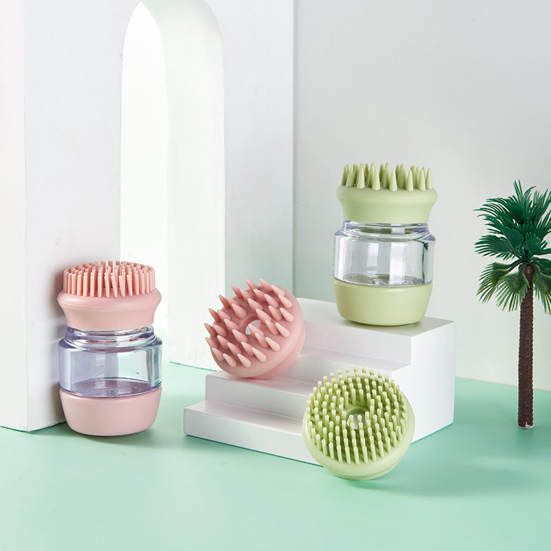 Silicone Pet Bath Brush & Comb – Double-Sided Massage Grooming Tool