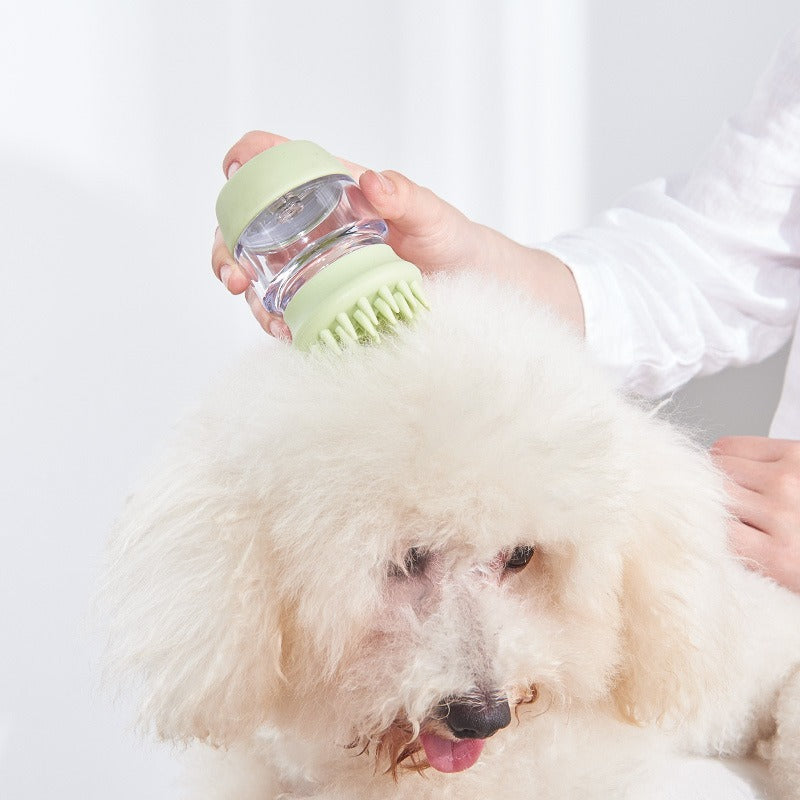 Silicone Pet Bath Brush & Comb – Double-Sided Massage Grooming Tool