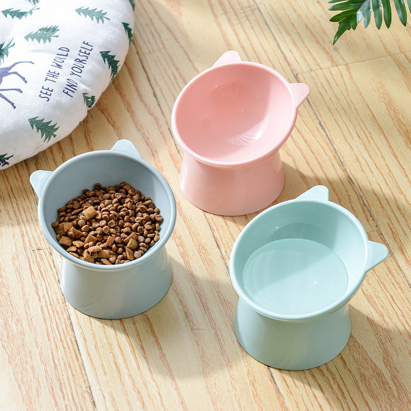 Tilted Raised Cat Bowl – Ergonomic Slanted Design to Protect Spine | Cats & Small Dogs