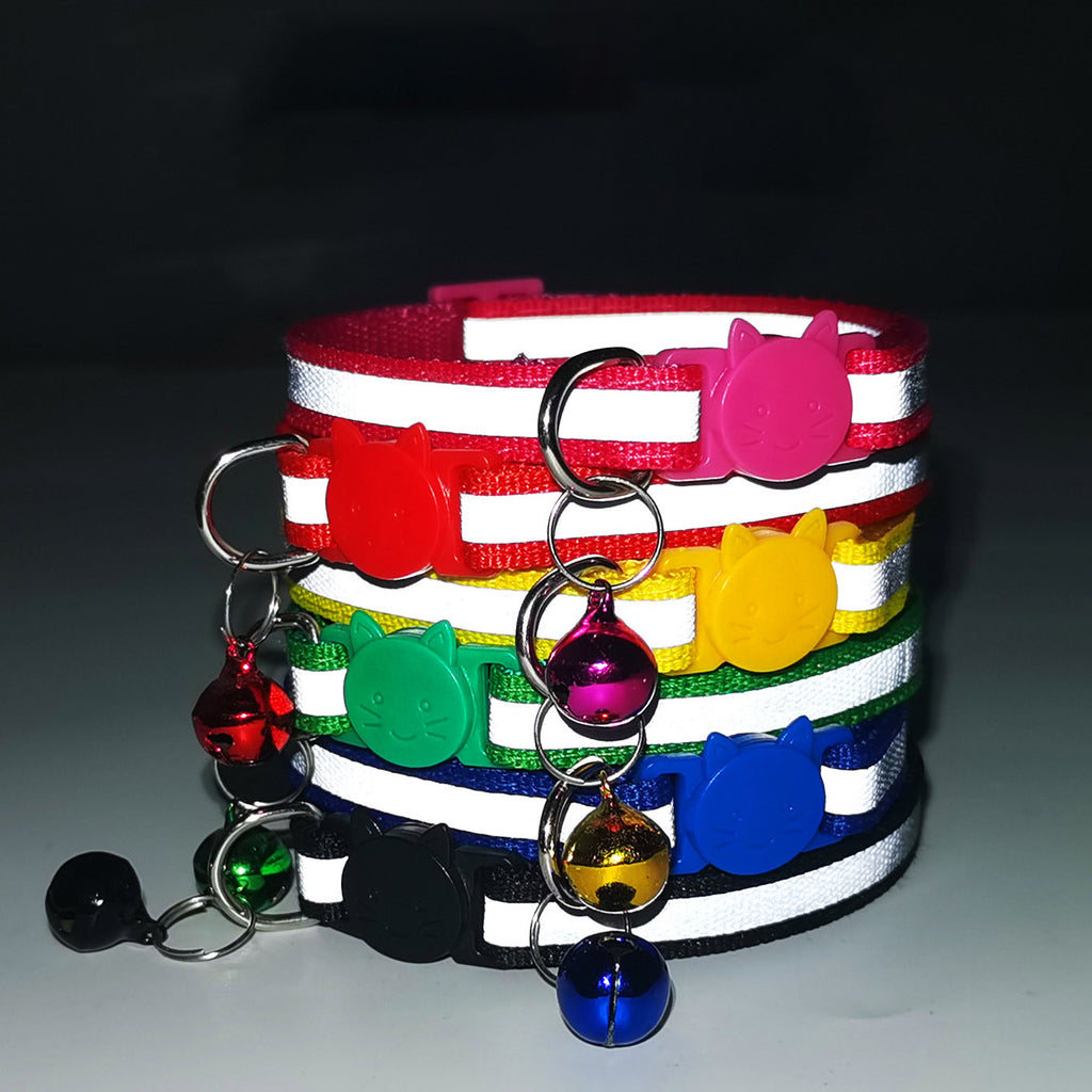Reflective Cat Collar with Safety Clasp & Bell – Colourful, Adjustable, Lightweight