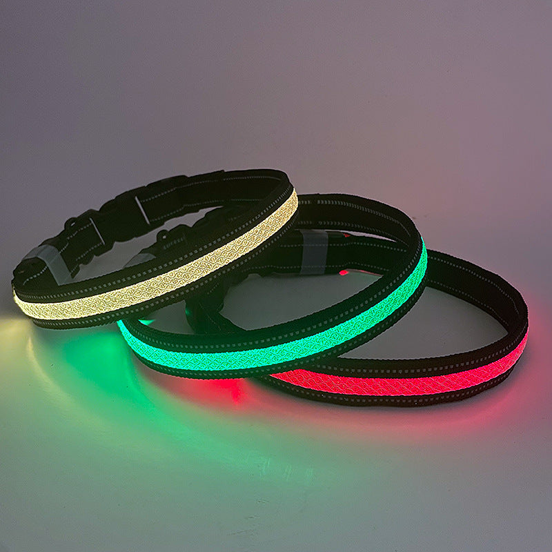 LED Light-Up Dog & Cat Collar – USB Rechargeable, App Controlled | Safety Night Walking