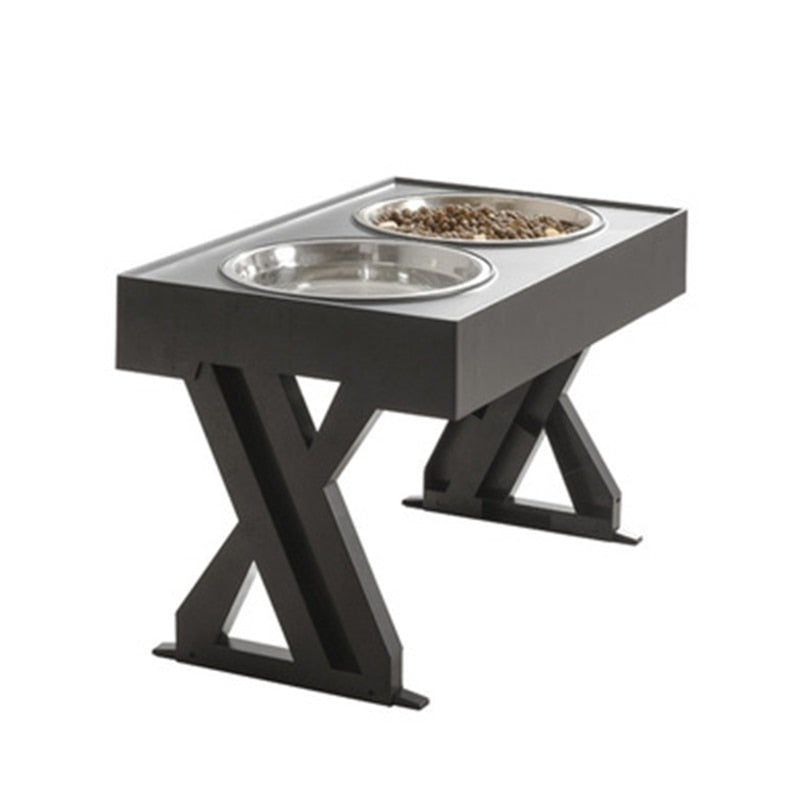 Raised Double Dog Bowl – Non-Slip Stainless Steel, Adjustable Height | Healthy Posture Feeding