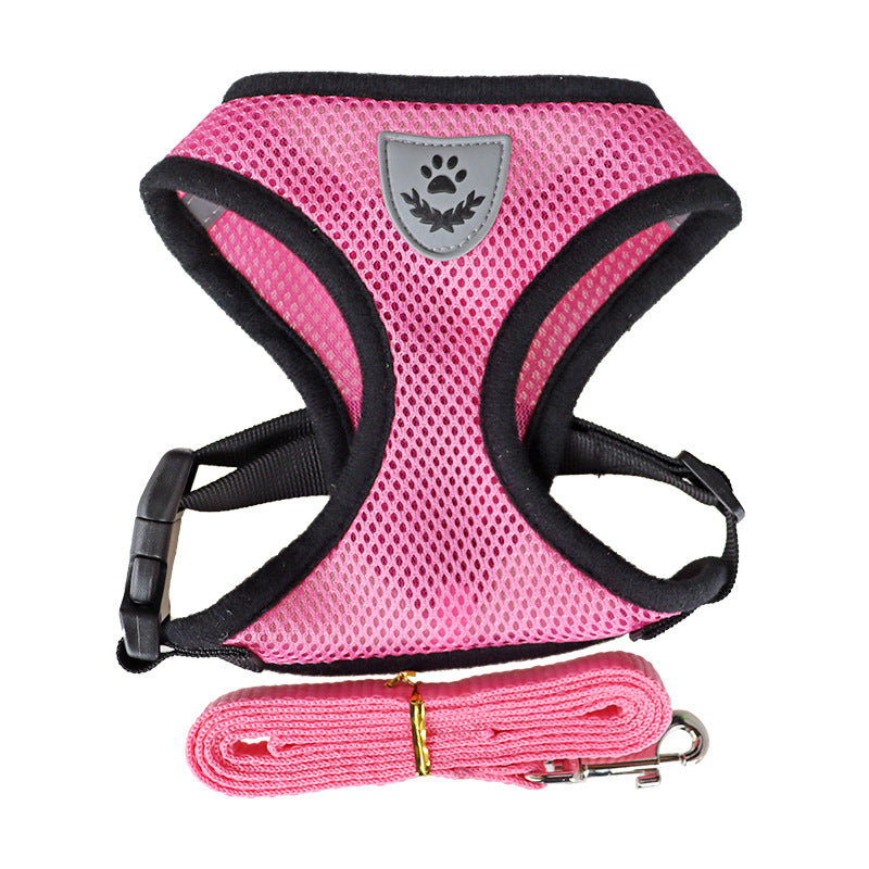 No-Pull Dog Harness & Lead Set – Soft Vest Style, Adjustable, for Small to Medium Dogs