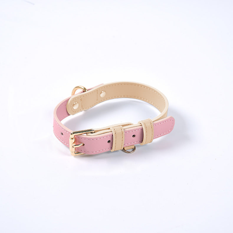 Genuine Leather Dog Collar & Lead Set – For Dogs & Cats
