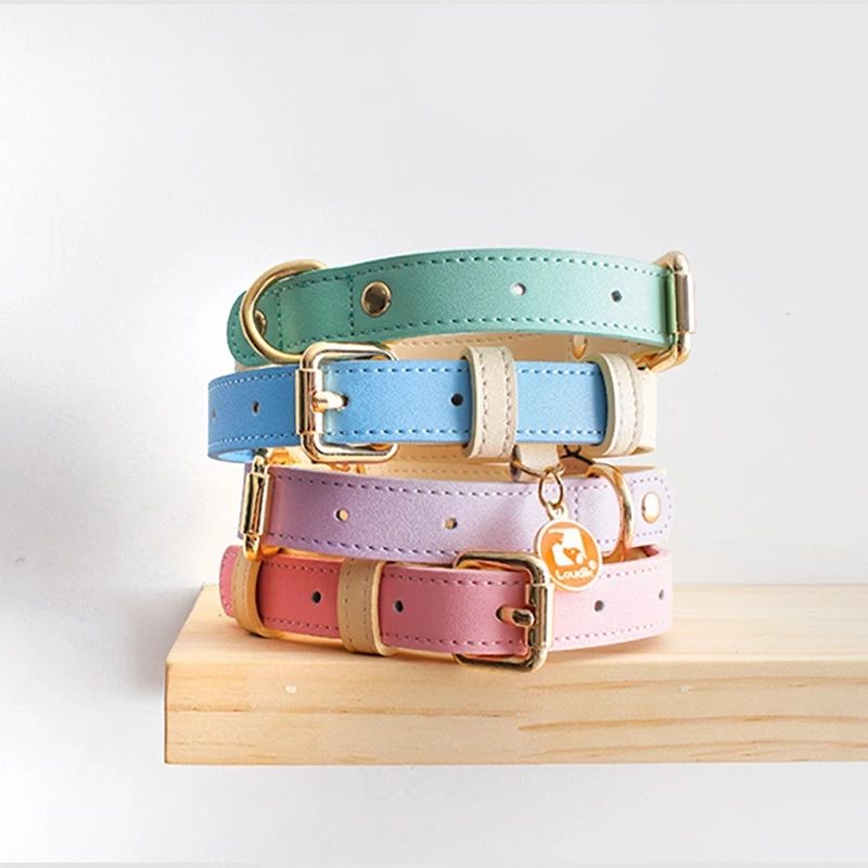 Genuine Leather Dog Collar & Lead Set – For Dogs & Cats