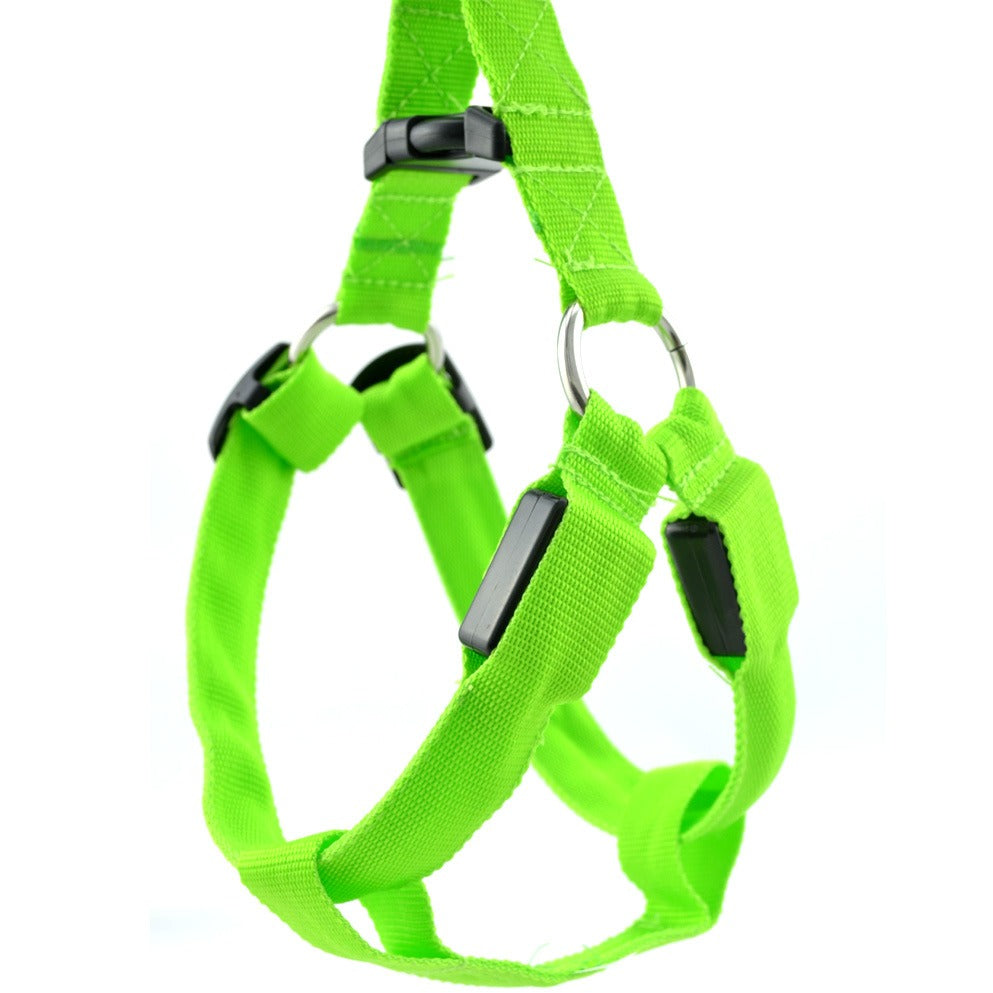 LED Luminous Dog Harness & Lead – Glow-in-the-Dark Safety Strap