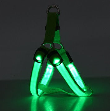 LED Luminous Dog Harness & Lead – Glow-in-the-Dark Safety Strap
