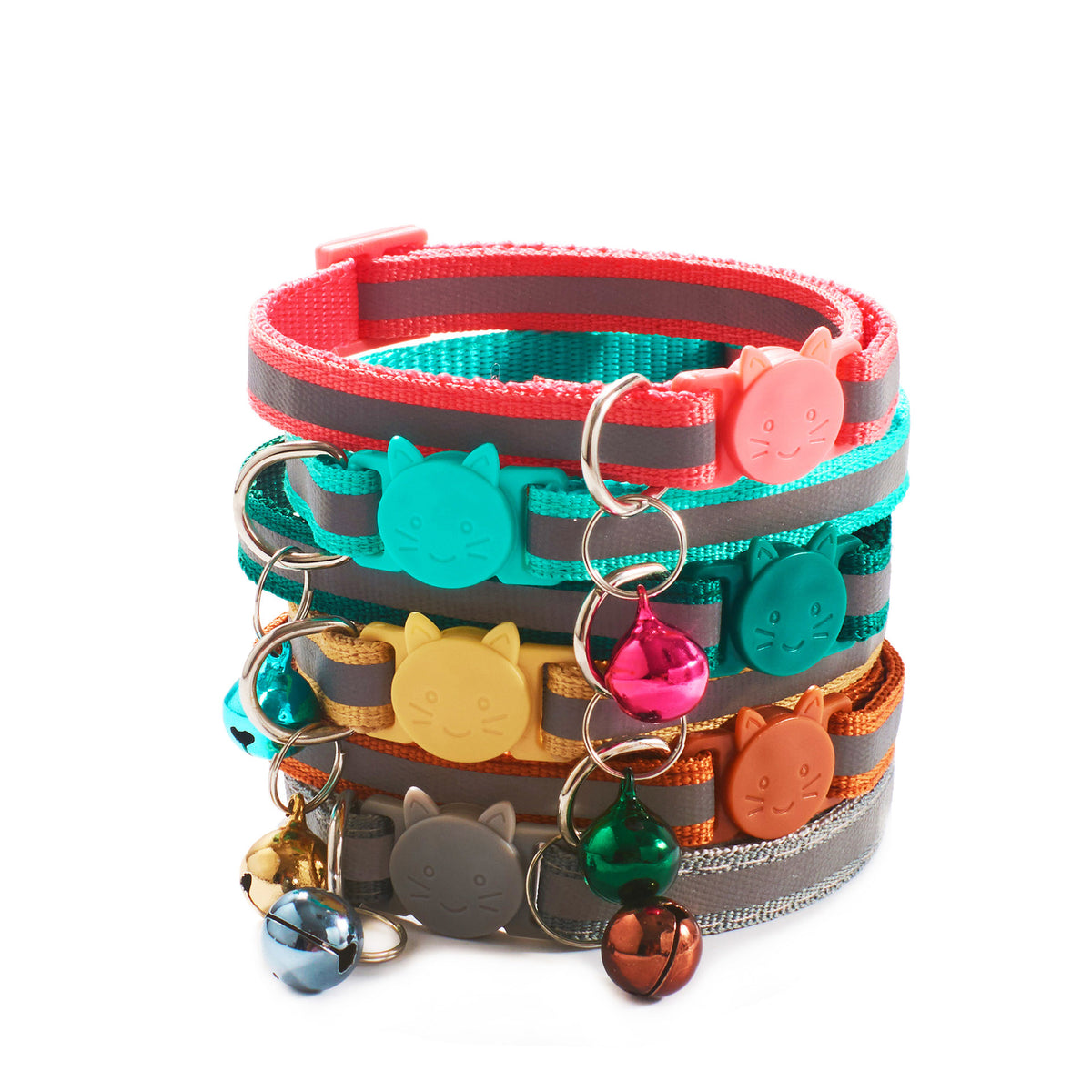 Reflective Cat Collar with Safety Clasp & Bell – Colourful, Adjustable, Lightweight