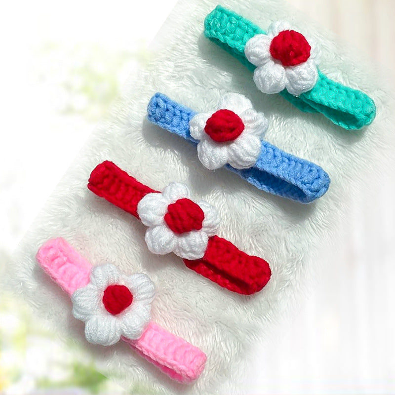 Knitted Pet Collar Scarf – Cosy Winter Necklace for Cats & Small Dogs, Adjustable