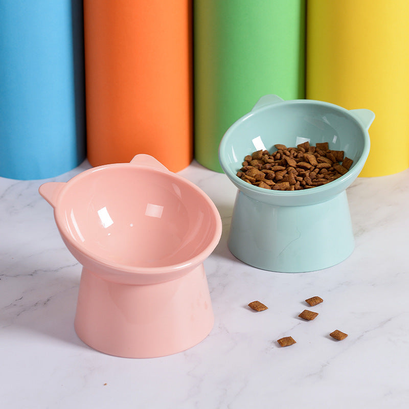 Tilted Raised Cat Bowl – Ergonomic Slanted Design to Protect Spine | Cats & Small Dogs