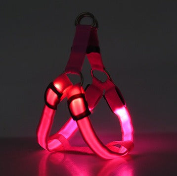 LED Luminous Dog Harness & Lead – Glow-in-the-Dark Safety Strap