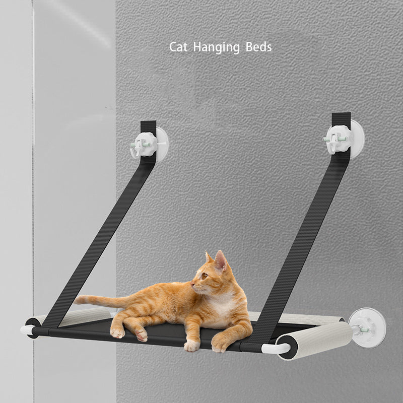 Window Suction Cat Hammock with Scratching Post – Foldable, Space-Saving Cat Bed