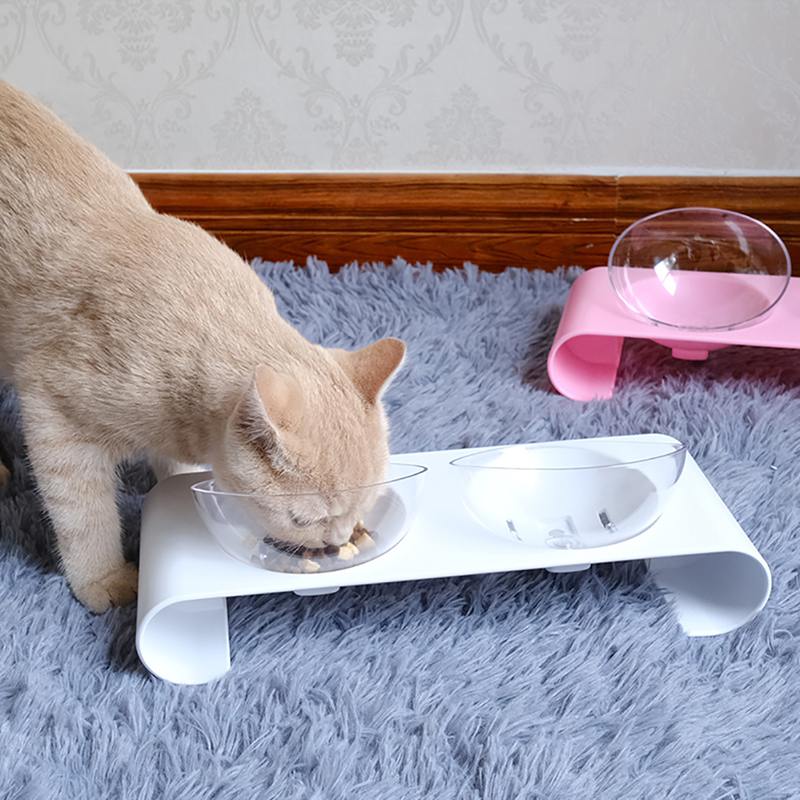 Ceramic Cat Food & Water Bowl Set – Whisker-Friendly, Non-Slip Base, Dishwasher Safe