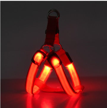 LED Luminous Dog Harness & Lead – Glow-in-the-Dark Safety Strap