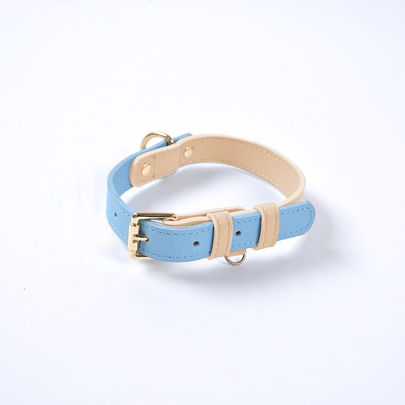 Genuine Leather Dog Collar & Lead Set – For Dogs & Cats