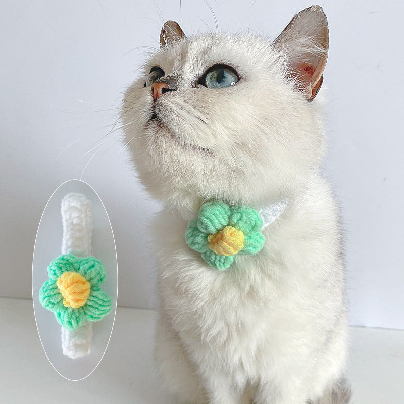 Knitted Pet Collar Scarf – Cosy Winter Necklace for Cats & Small Dogs, Adjustable