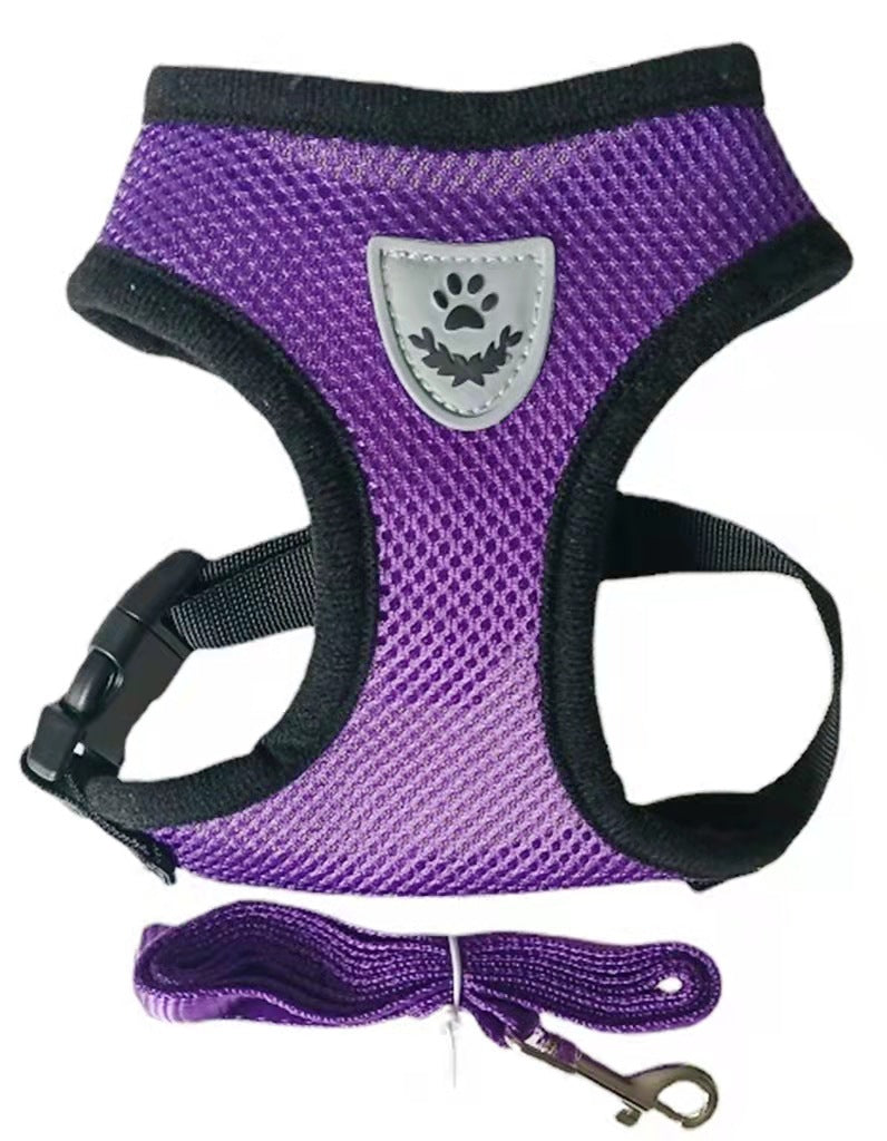 No-Pull Dog Harness & Lead Set – Soft Vest Style, Adjustable, for Small to Medium Dogs