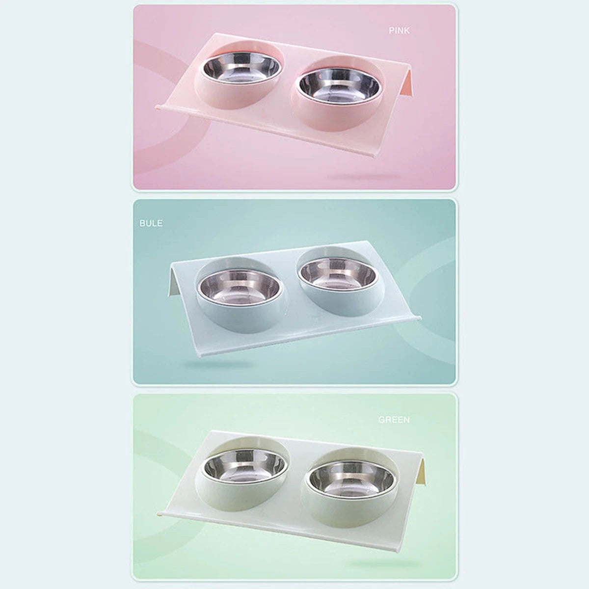Stainless Steel Double Pet Bowl – Food & Water Feeder for Cats & Dogs