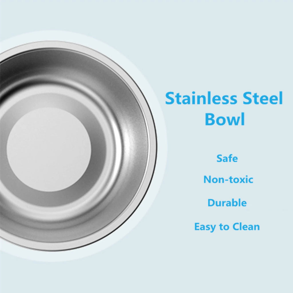 Stainless Steel Double Pet Bowl – Food & Water Feeder for Cats & Dogs
